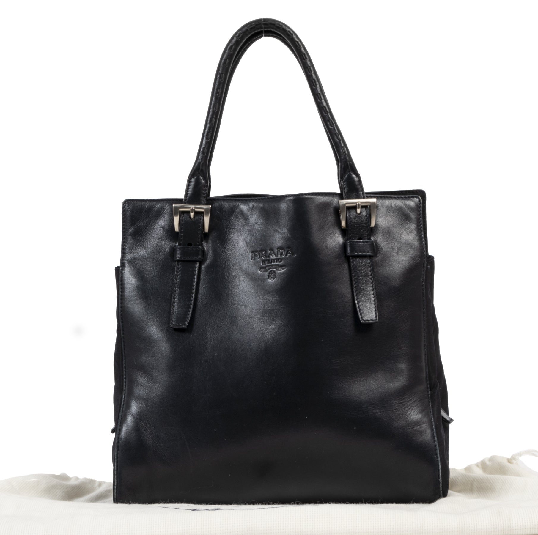 バッグ vintage Prada archive leather hand bag Prada Black Leather Square Top Hande Bag – Labellov
