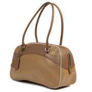 Prada Toffee Leather Bowling Shoulder Bag