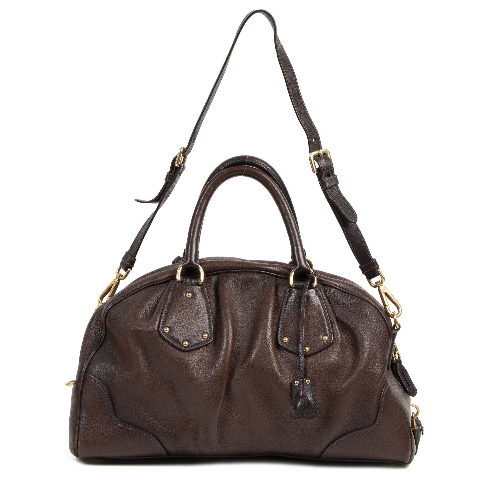 Buy and sell 100% authentic Prada Brown Top Handle Bag