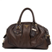Prada Brown Top Handle Bag for the best price at Labellov