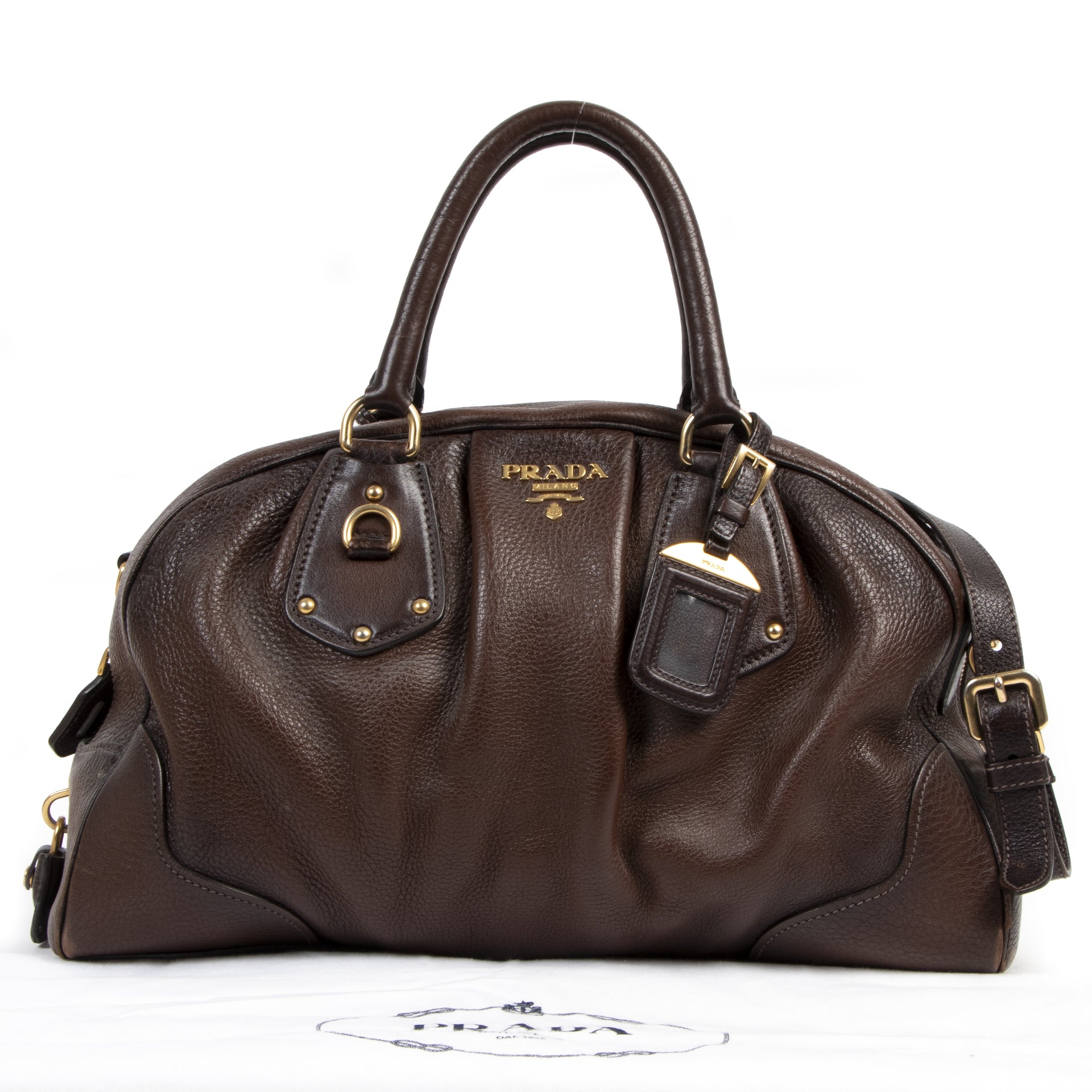 Prada Brown Top Handle Bag