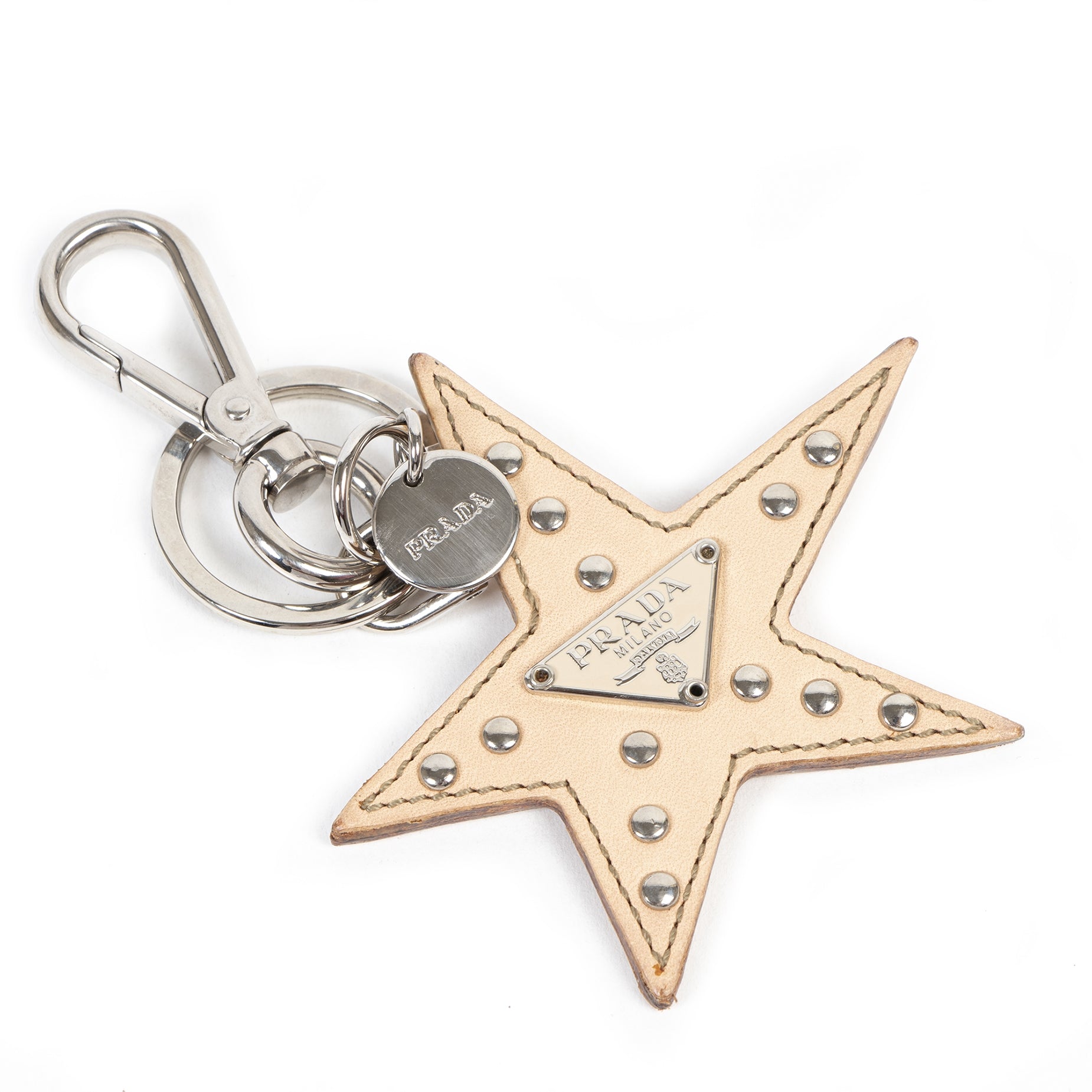 Prada Blush Studded Star Keychain