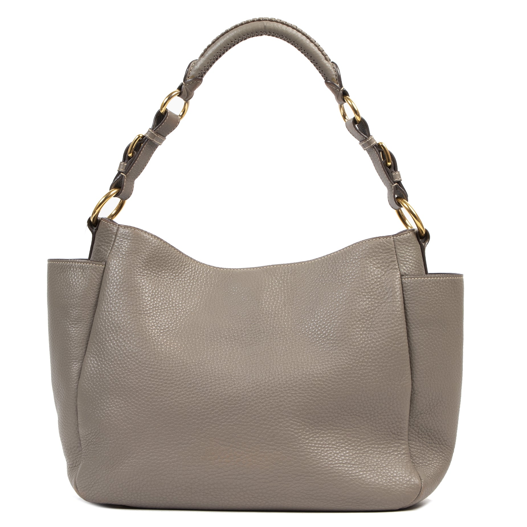 Pada Taupe Grey Hobo Bag to wear over the shoulder available at Labellov secondhand luxury