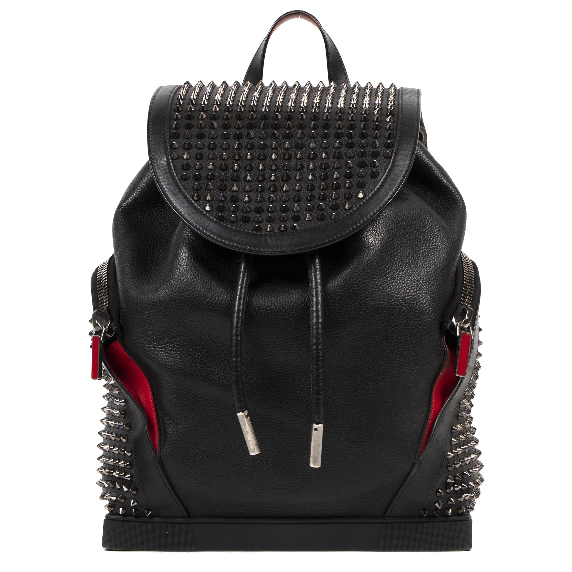 Authentieke Tweedehands Christian Louboutin Spike Studs Explorer Backpack juiste prijs veilig online shoppen luxe merken webshop winkelen Antwerpen België mode fashion