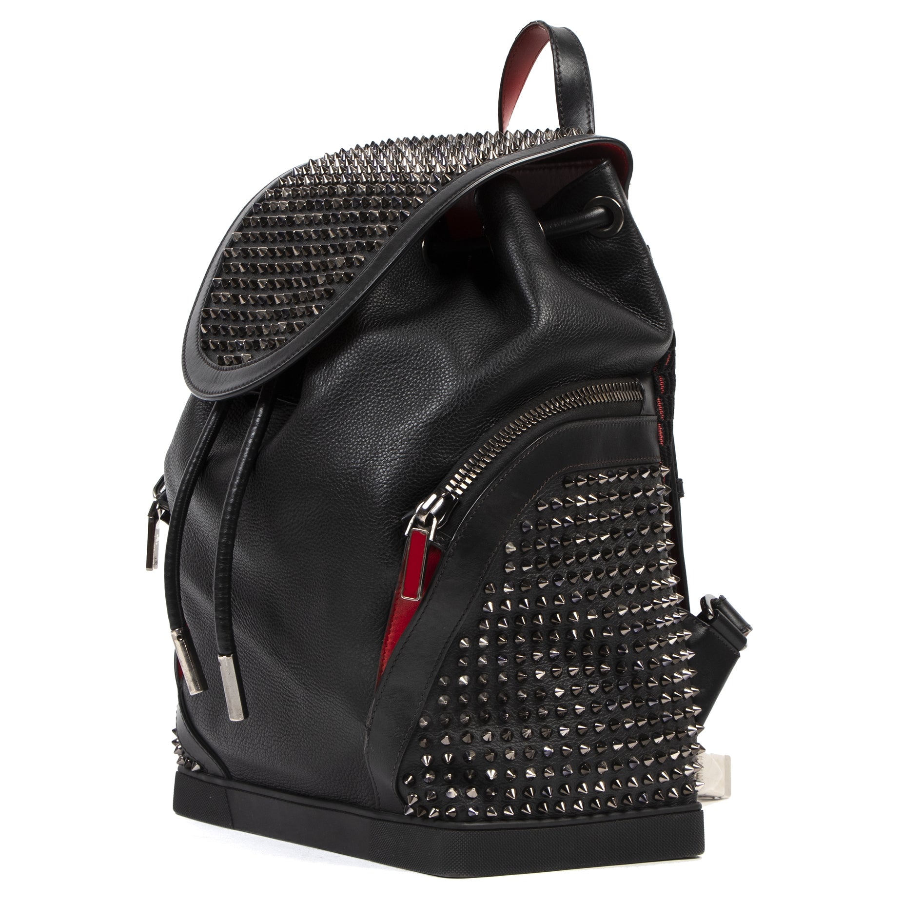 Authentieke Tweedehands Christian Louboutin Spike Studs Explorer Backpack juiste prijs veilig online shoppen luxe merken webshop winkelen Antwerpen België mode fashion