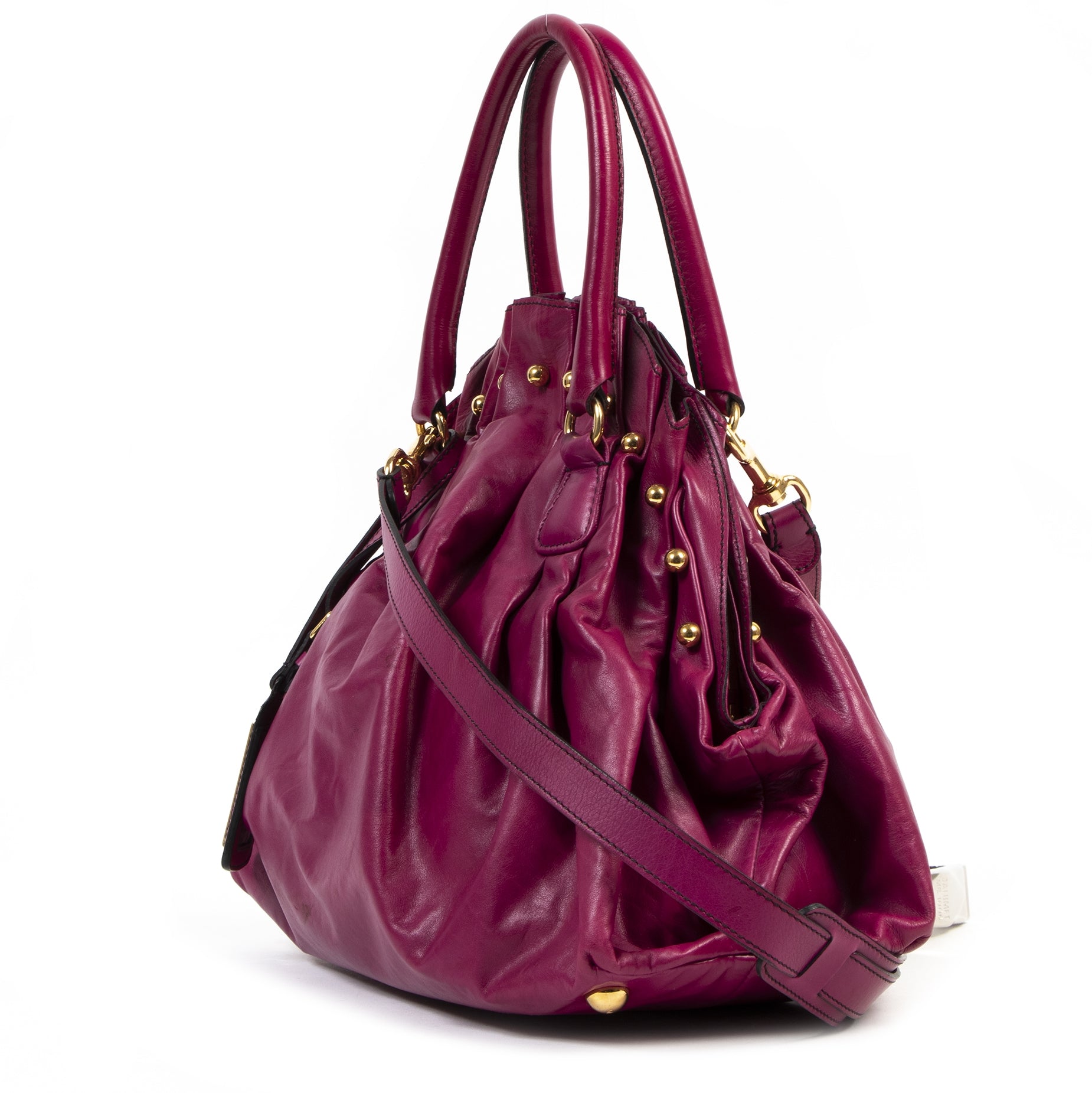 Authentieke Tweedehands Valentino Fuchsia Leather Large Clasp Bag juiste prijs veilig online shoppen luxe merken webshop winkelen Antwerpen België mode fashion
