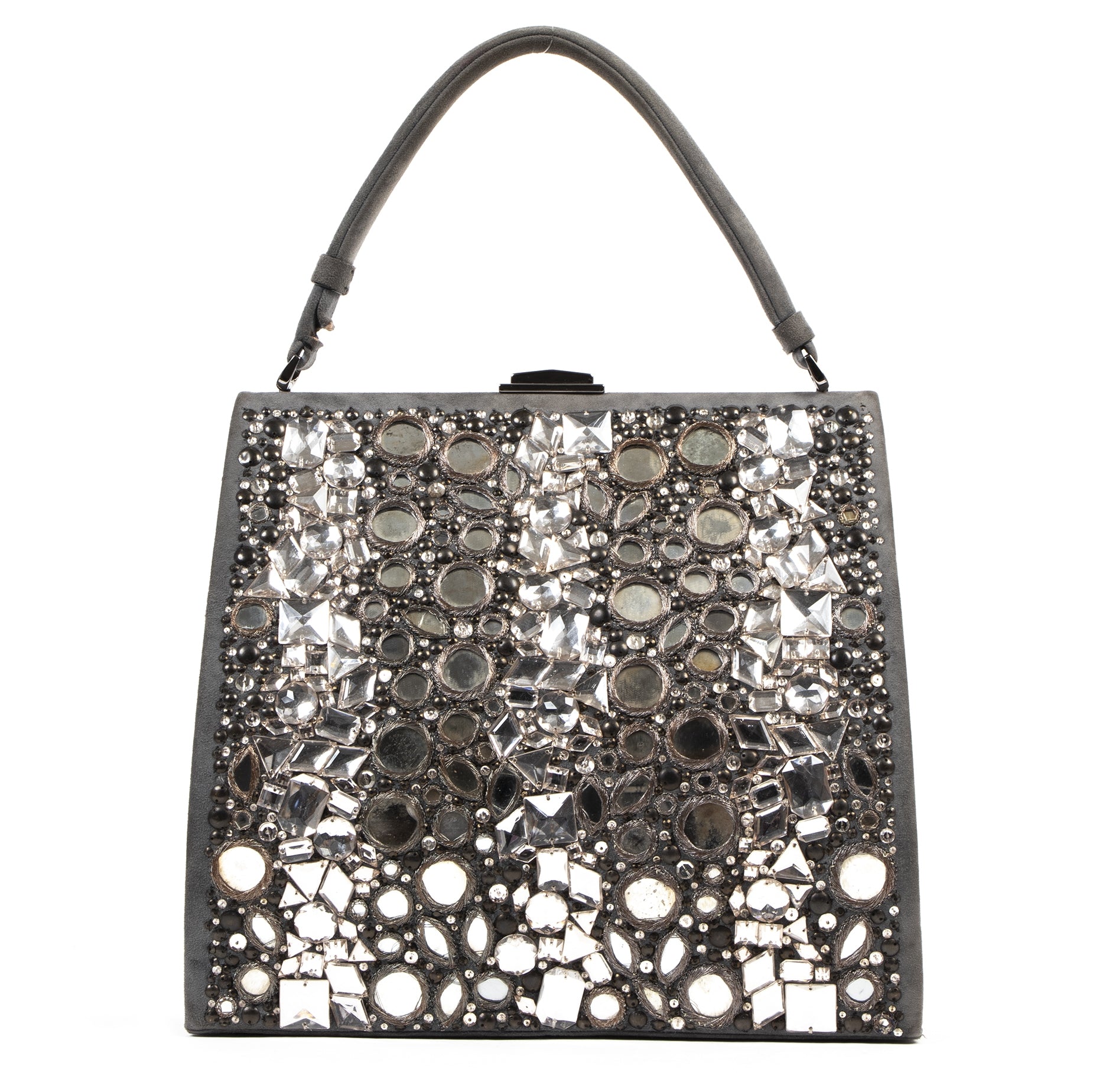 Authentic secondhand Valentino Grey Embellished Tote Bag designer bags fashion luxury vintage webshop safe secure online shopping