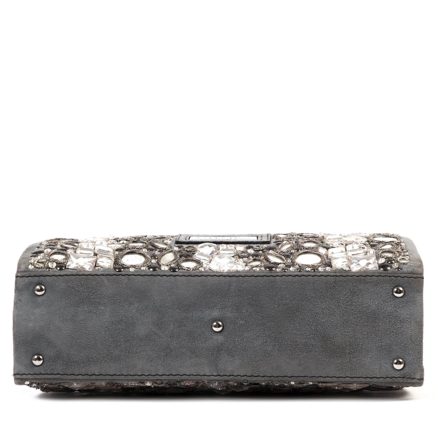Authentic secondhand Valentino Grey Embellished Tote Bag designer bags fashion luxury vintage webshop safe secure online shopping