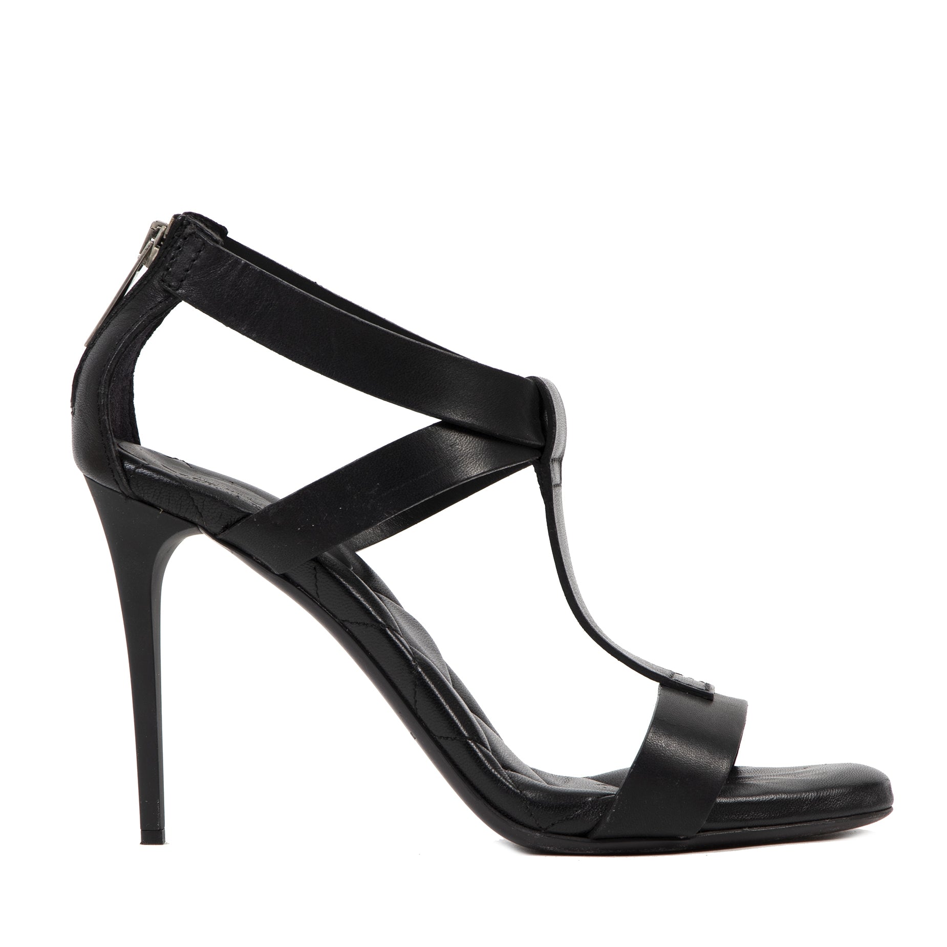 Authentieke Tweedehands Burberry Black Leather Strap Sandals - Size 39,5 juiste prijs veilig online shoppen luxe merken webshop winkelen Antwerpen België mode fashion