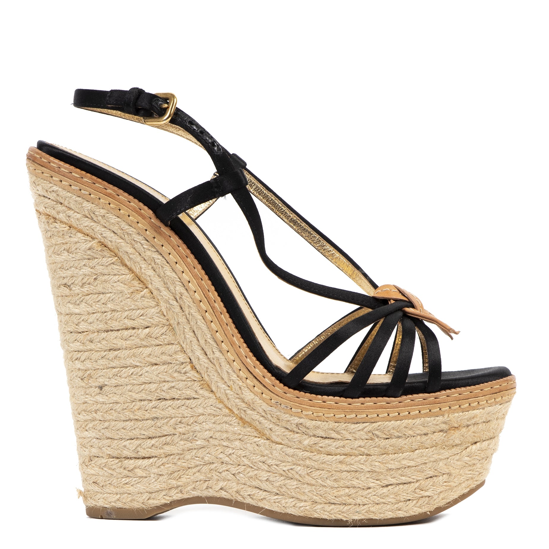 Authentieke Tweedehands Prada Wedge Sandal Heels - Size 40,5 juiste prijs veilig online shoppen luxe merken webshop winkelen Antwerpen België mode fashion