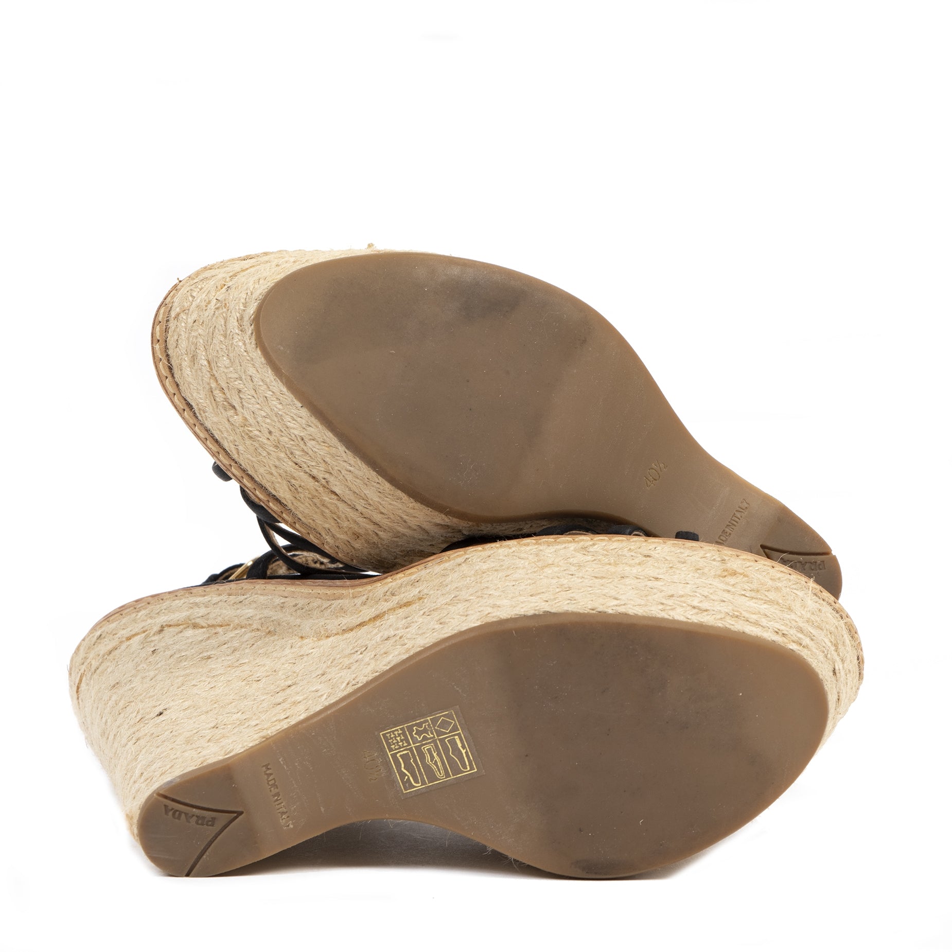 Authentic secondhand Prada Wedge Sandal Heels - Size 40,5 designer pumps luxury vintage webshop fashion safe secure online shopping designer high end brands