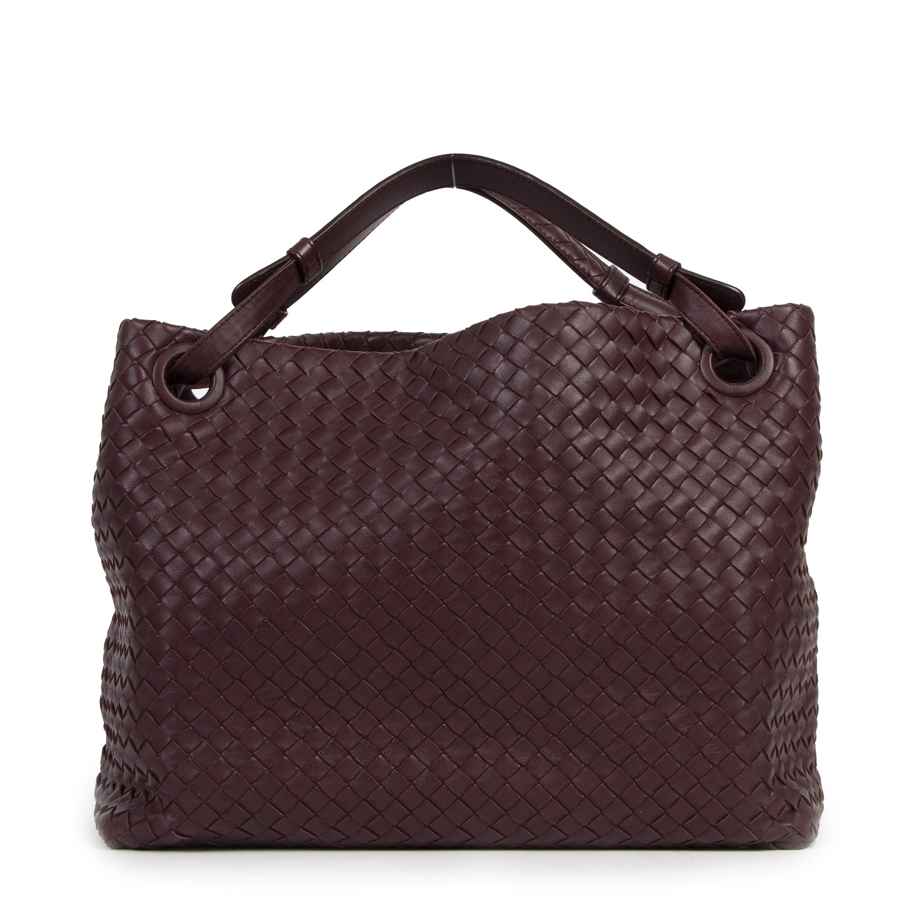 Authentic secondhand Bottega Veneta Burgundy Intrecciato Garda Bag designer bags luxury vintage webshop fashion safe secure online shopping