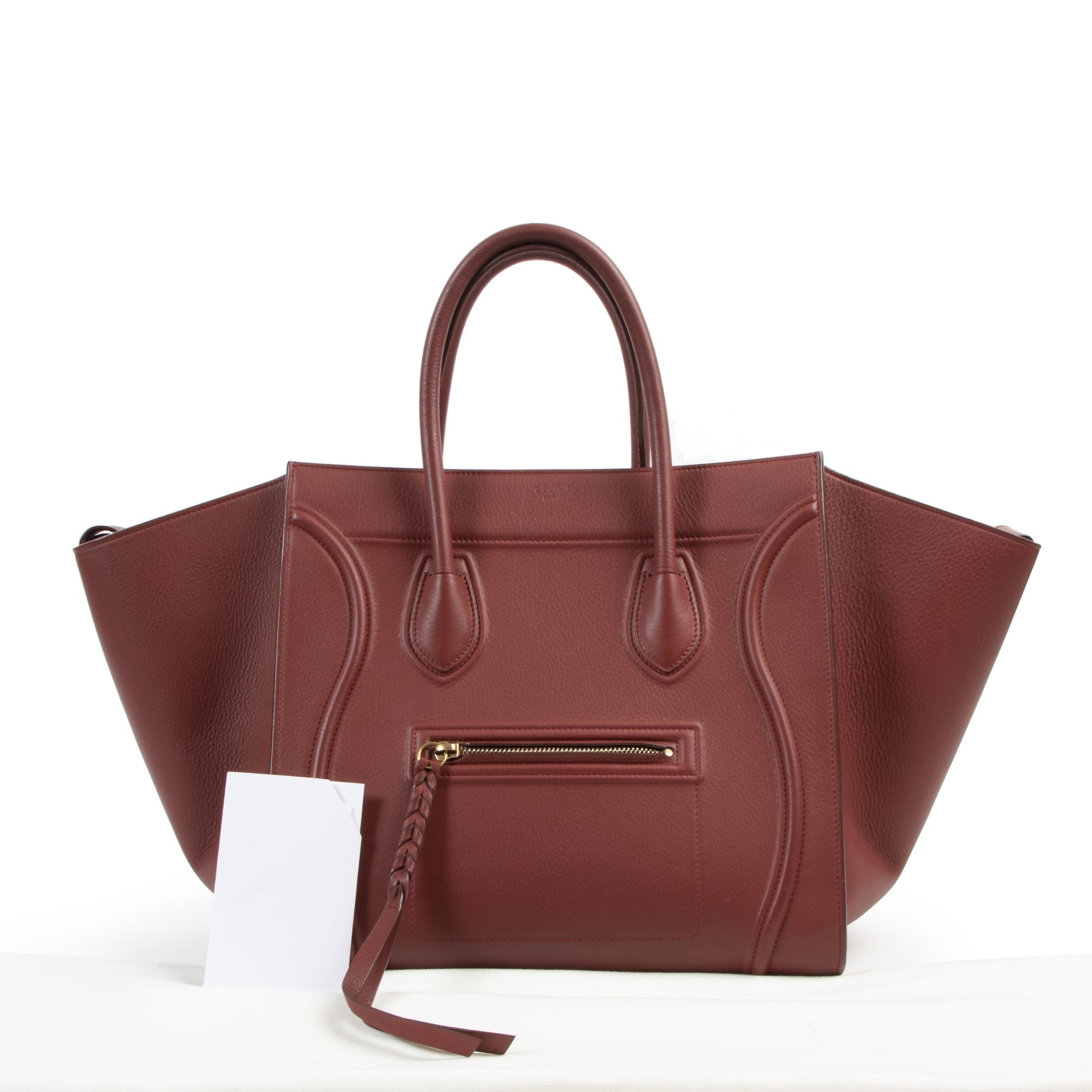 Purchase preloved Celine bags at the vintage webshop of LabelLOV Celine Merlot Red Phantom Luggage Bag