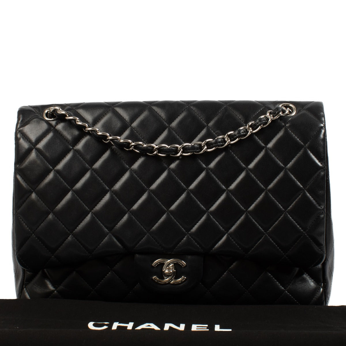 Shop 100% authentic secondhand Chanel Black Lambskin Maxi Classic Single Flap Bag on Labellov.com