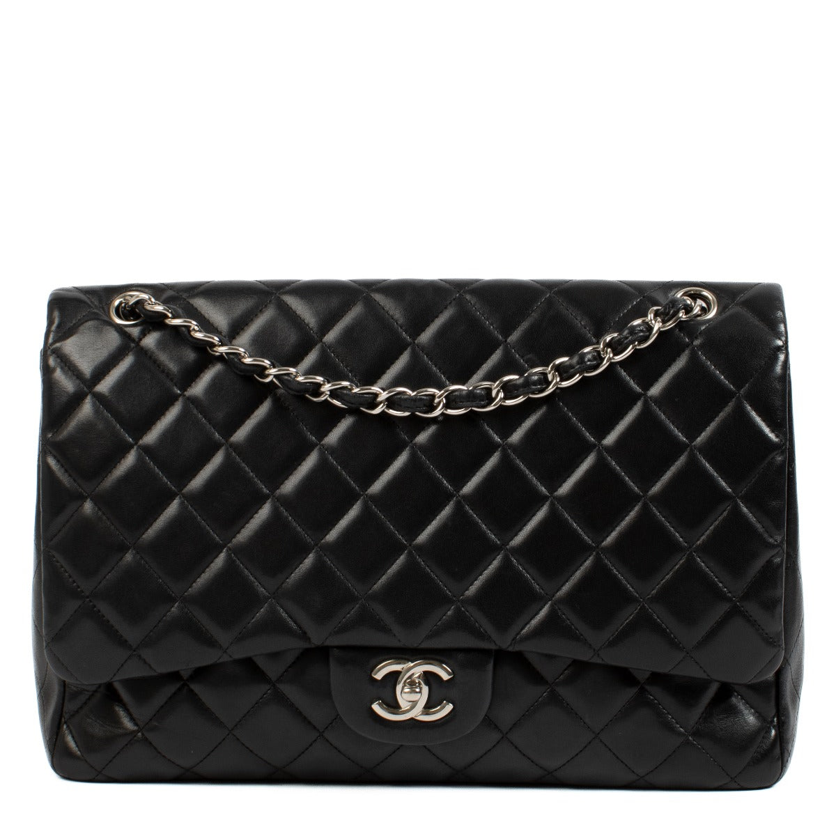 Shop 100% authentic secondhand Chanel Black Lambskin Maxi Classic Single Flap Bag on Labellov.com