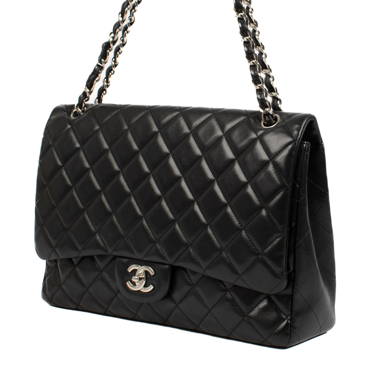 Shop 100% authentic secondhand Chanel Black Lambskin Maxi Classic Single Flap Bag on Labellov.com