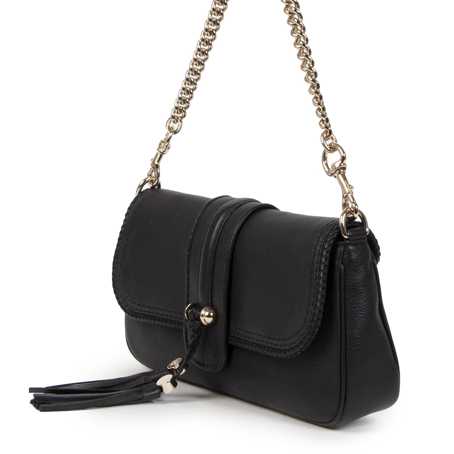 Authentic second-hand vintage Gucci Black Marrakech Evening Bag buy online webshop LabelLOV