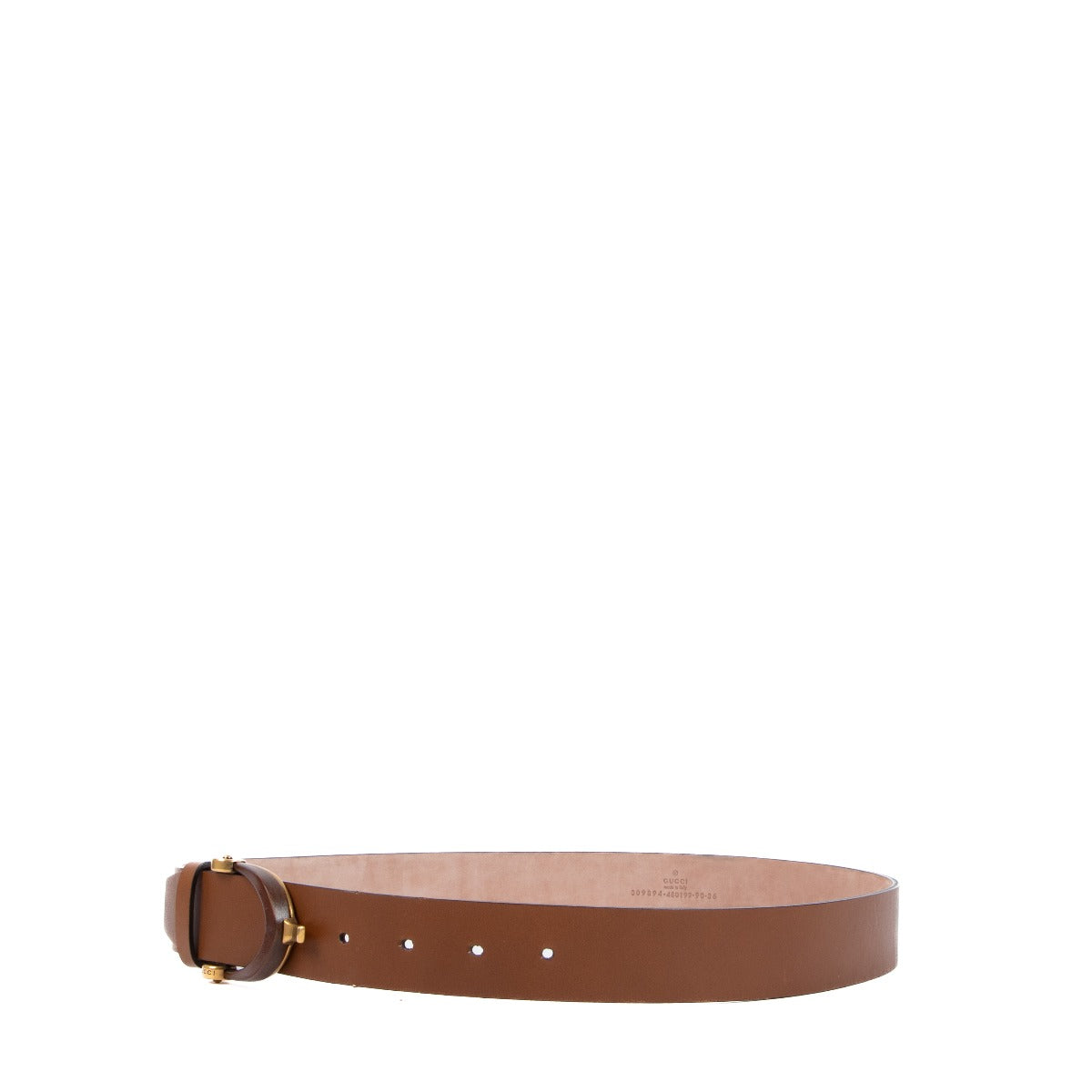 Gucci Wood Horsebit Brown Leather Belt - Size 90