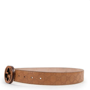 Buy an authentic second hand Gucci Camel Leather & Wood Buckle Belt - Size 90 at Labellov