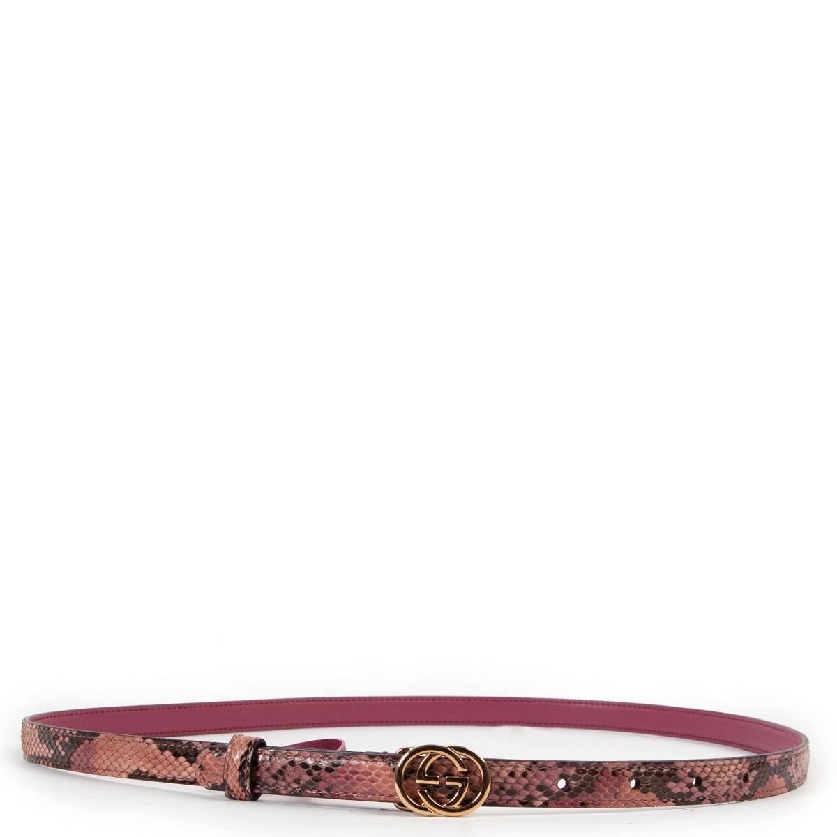 Buy a 100% authentic second hand Pink Python Narrow Logo Belt at Labellov