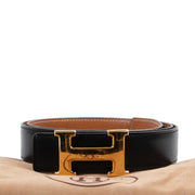 Buy online an authentic second hand Hermès black/brown reversible Constance belt in good condition at Labellov in Antwerp.