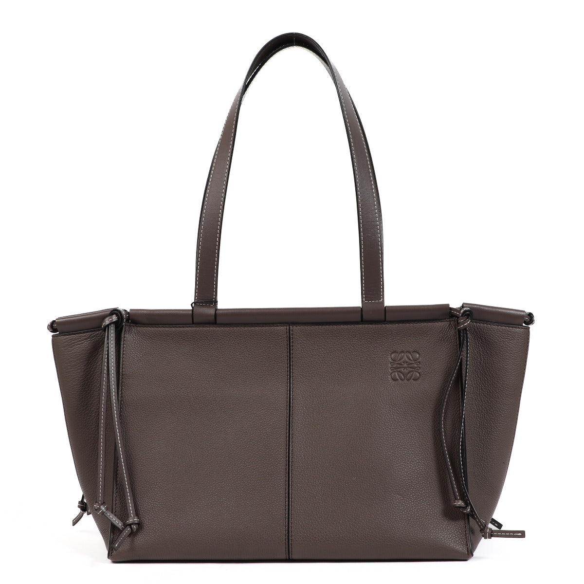 Loewe Dark Taupe Leather Tote Bag for the best price at Labellov secondhand designer bags shop