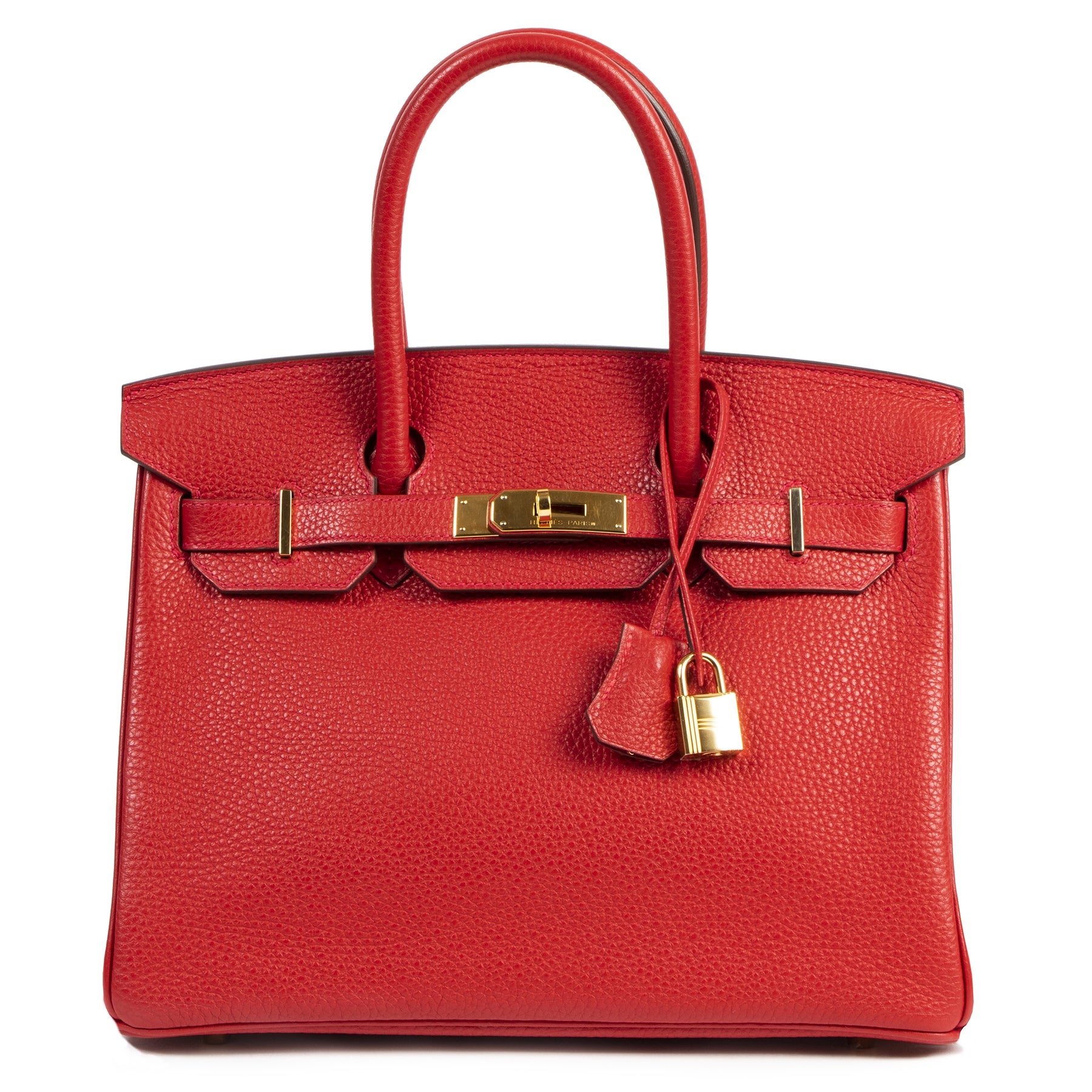 collectors item As New Hermes Birkin 30 Rouge Casaque Taurillon Clemence GHW