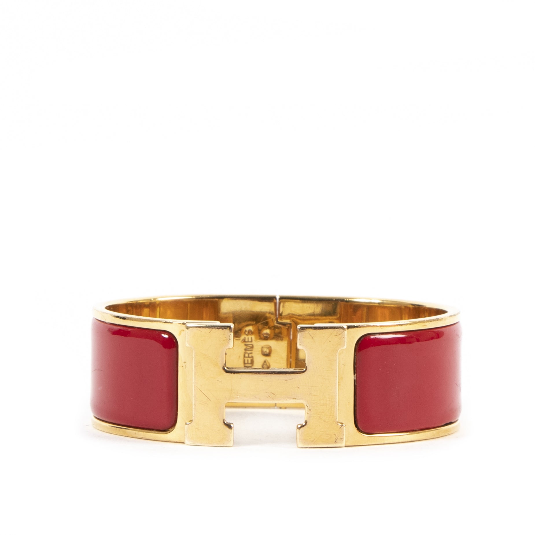 Hermès Bordeaux Clic Clac H Bracelet GHW
