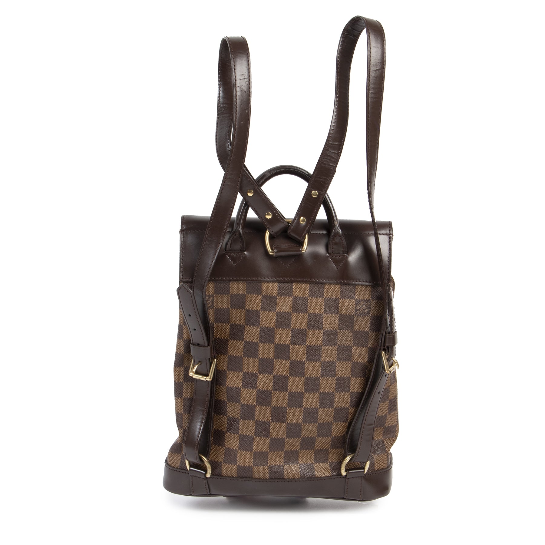 Authentic secondhand Louis Vuitton Soho Damier Ebene Backpack designer bags fashion luxury vintage webshop safe secure online shopping