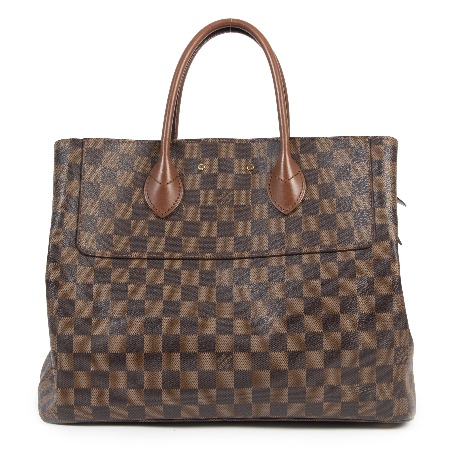 Authentieke Tweedehands Louis Vuitton Ascot Damier Ebene Leather Bag juiste prijs veilig online shoppen luxe merken webshop winkelen Antwerpen België mode fashion