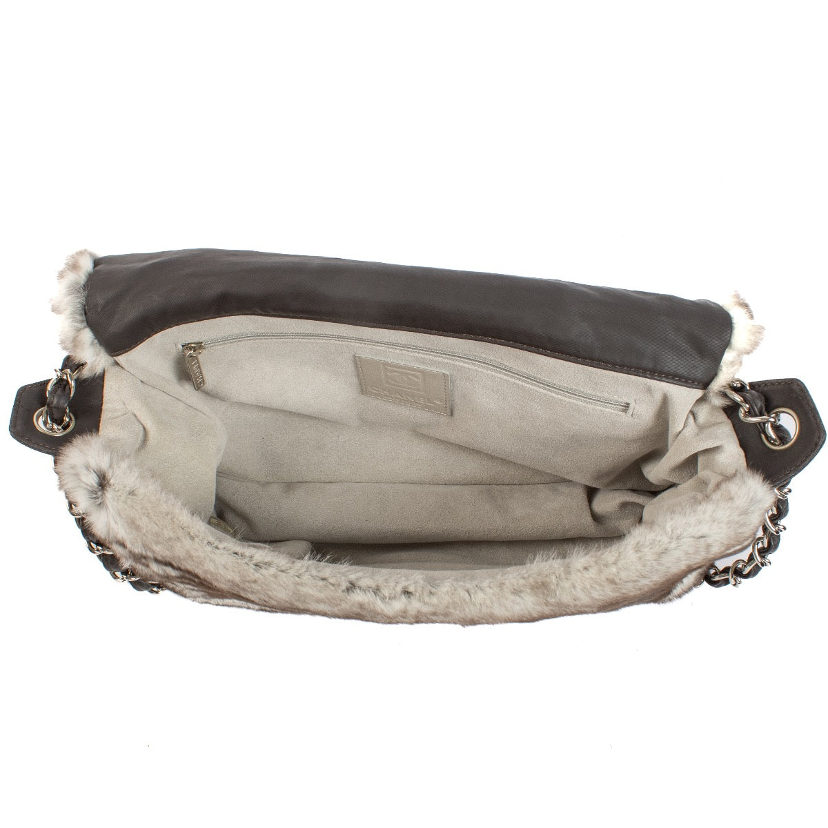 shop 100% authentic second hand Chanel Sport Grey Chinchilla Fur Large Flap Bag on Labellov.com