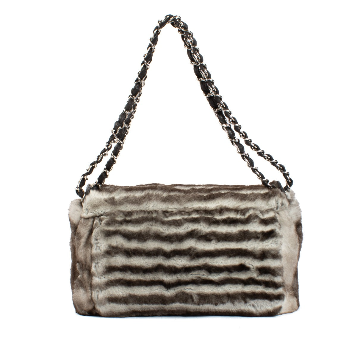 shop 100% authentic second hand Chanel Sport Grey Chinchilla Fur Large Flap Bag on Labellov.com