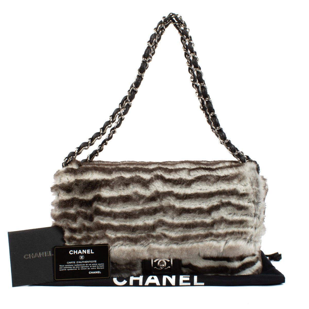 shop 100% authentic second hand Chanel Sport Grey Chinchilla Fur Large Flap Bag on Labellov.com