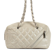 shop 100% authentic second hand Chanel Pearl Aged Quilted Calfskin Cotton Club Bowler Bag on Labellov.com