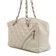 shop 100% authentic second hand Chanel Pearl Aged Quilted Calfskin Cotton Club Bowler Bag on Labellov.com