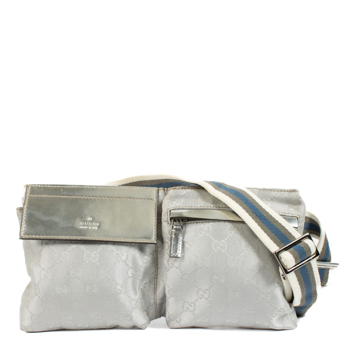Shop 100% authentic secondhand Gucci Silver GG Monogram Web Belt Bag on Labellov.com