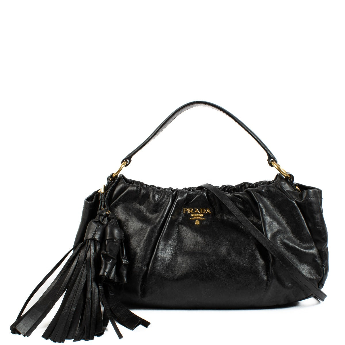 Shop 100% authentic secondhand Prada Black Leather Crossbody Bag on Labellov.com