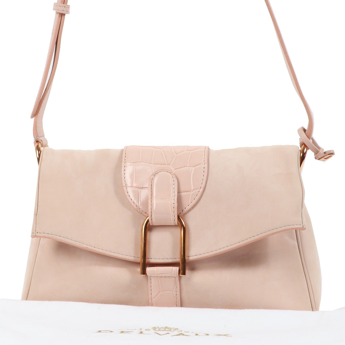 Delvaux Givry Mini Nude Nubuck Cheyenne & Alligator Gel
