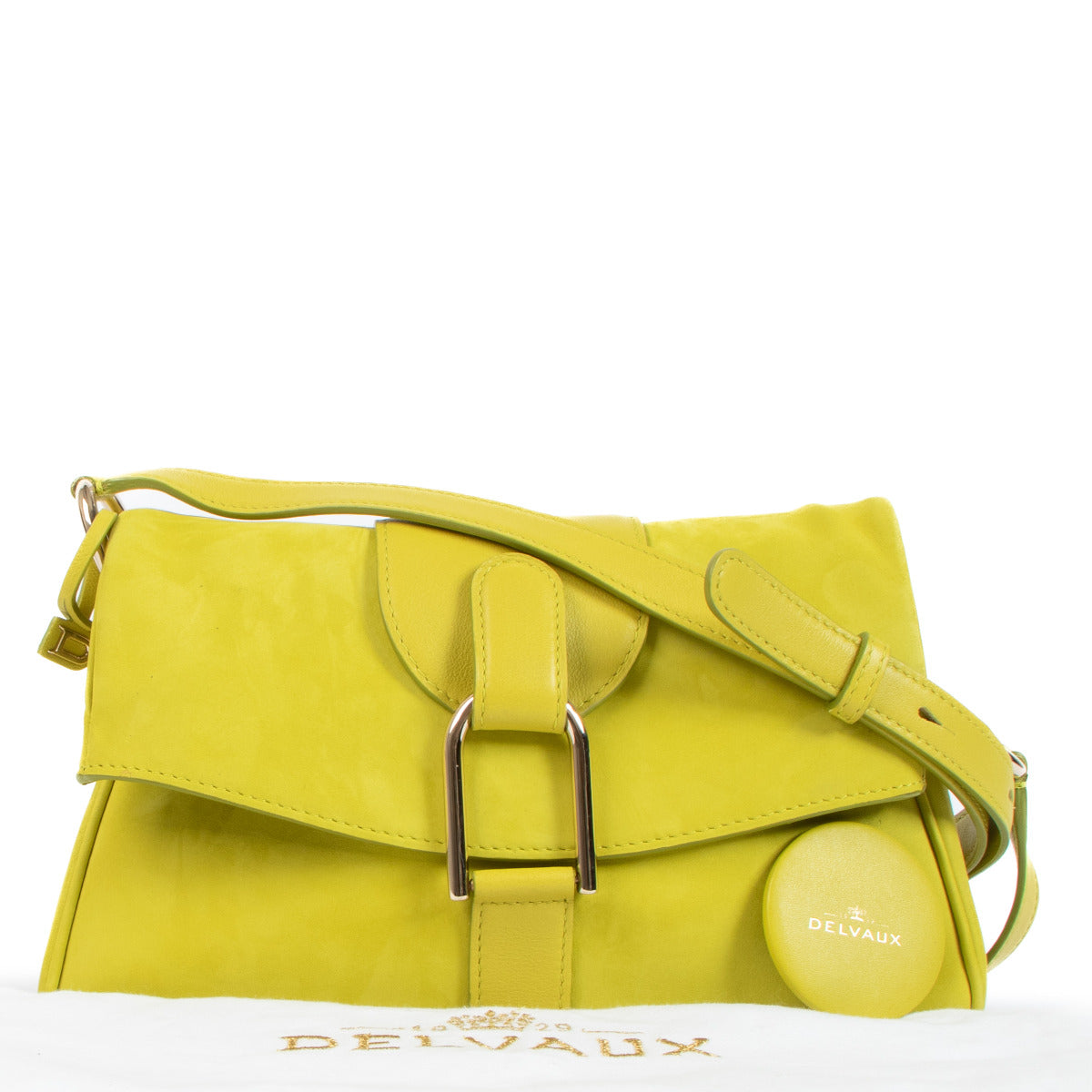 Delvaux Givry Mini Citron Nubuck Cheyenne Crossbody Bag