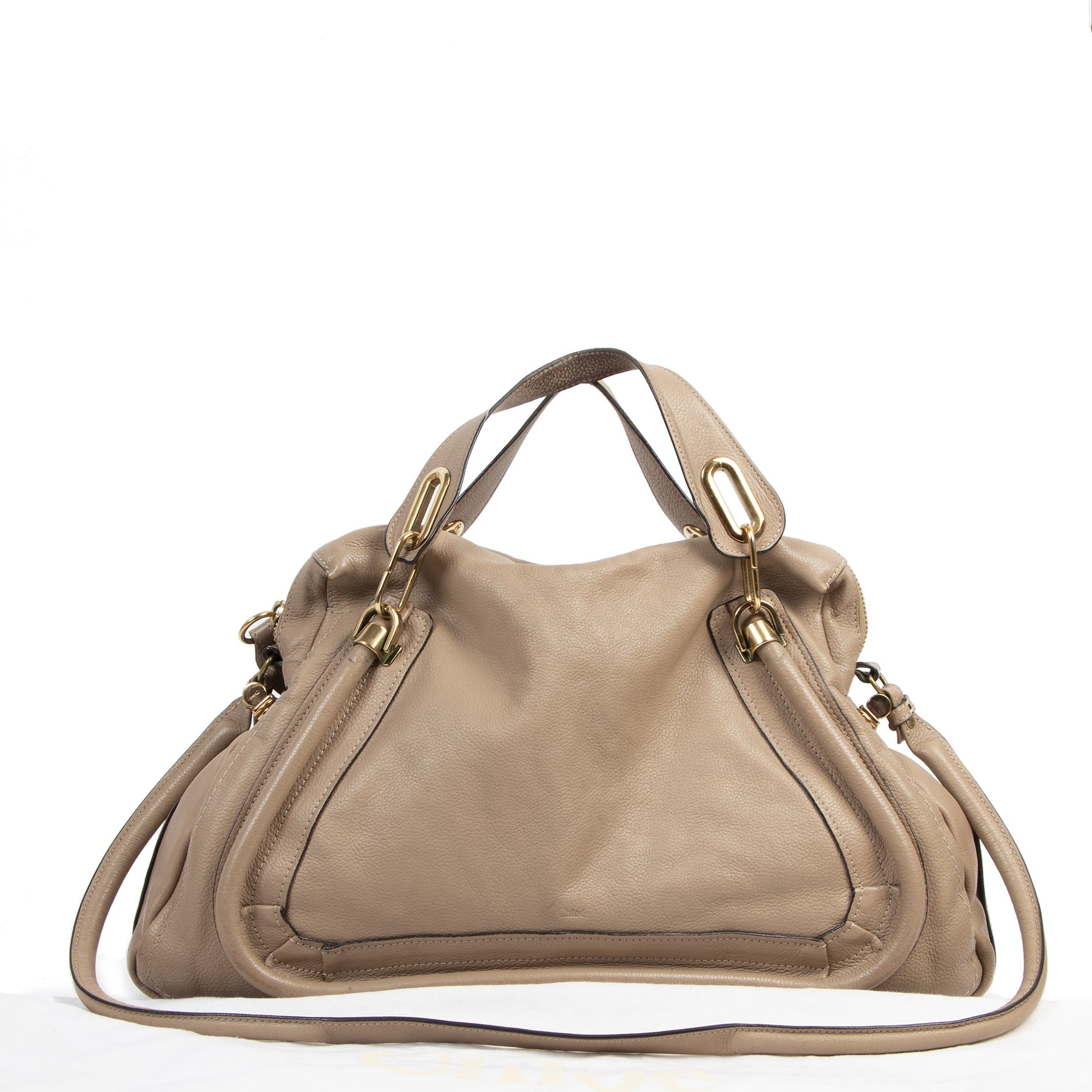 Are you looking for an authentic Chloé Taupe Leather Paraty Bag