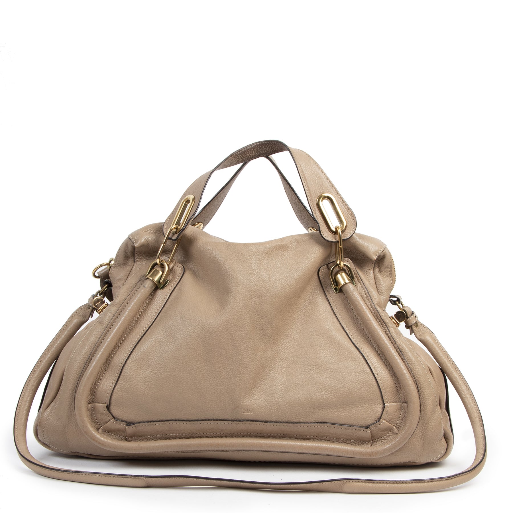 Chloé Taupe Leather Paraty Bag for the best price at Labellov secondhand luxury