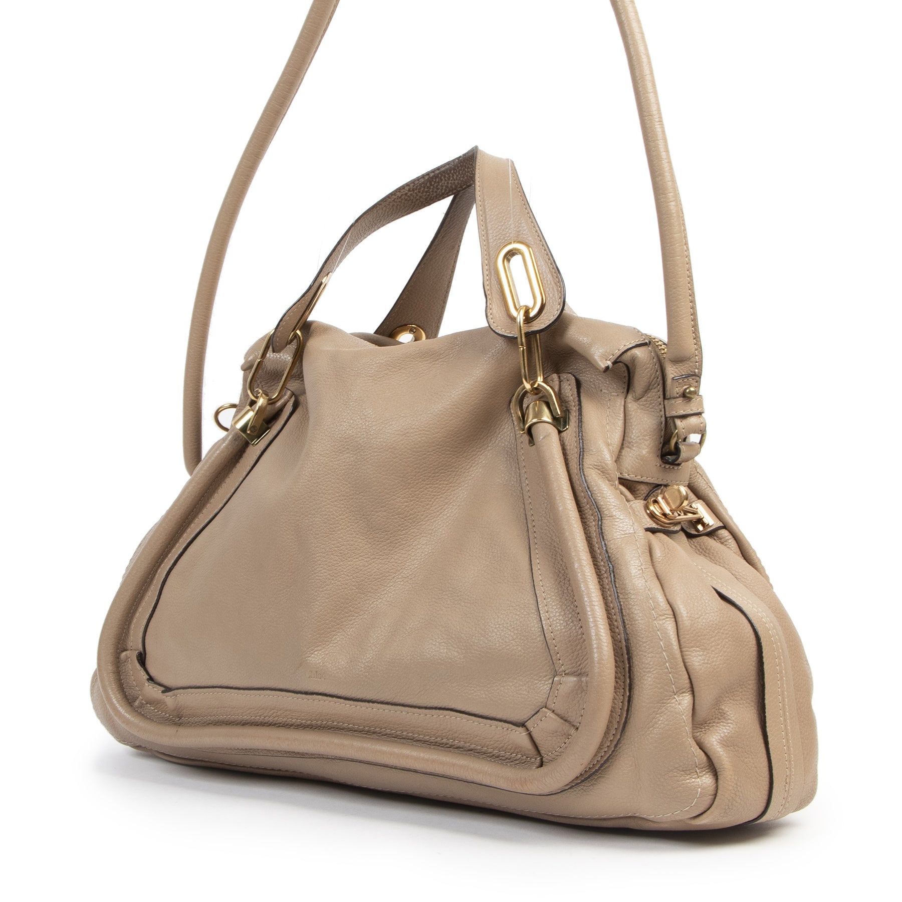 Buy and sell your authentic preloved Chloé Taupe Leather Paraty Bag