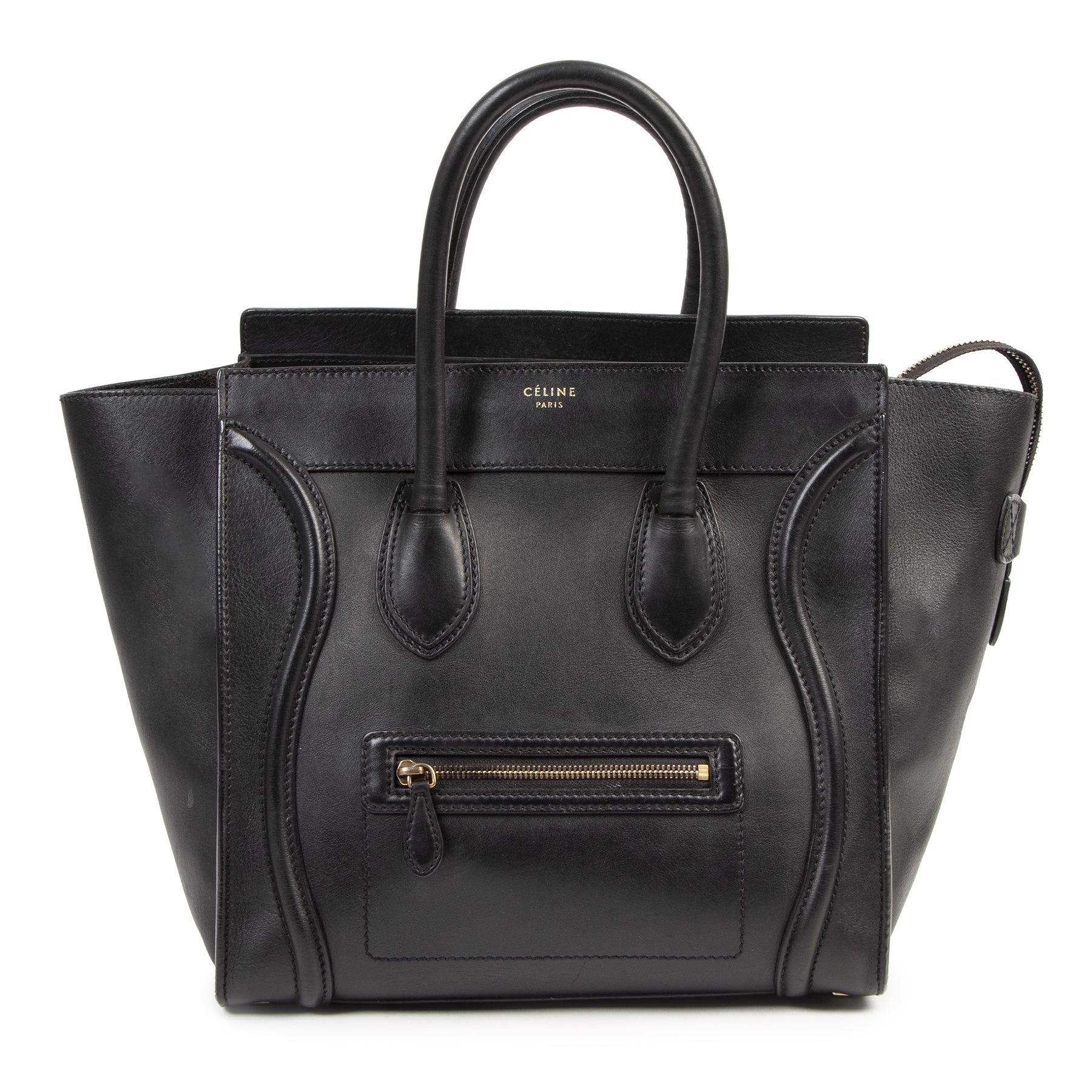 Authentic secondhand Celine Black Phantom Medium Tote designer bags fashion luxury vintage webshop safe secure online shopping worldwide shipping designer high end brands