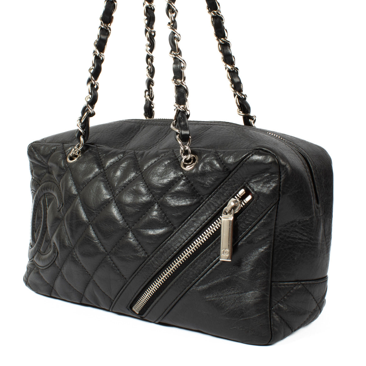 Chanel Black Cotton Club Bowler Bag