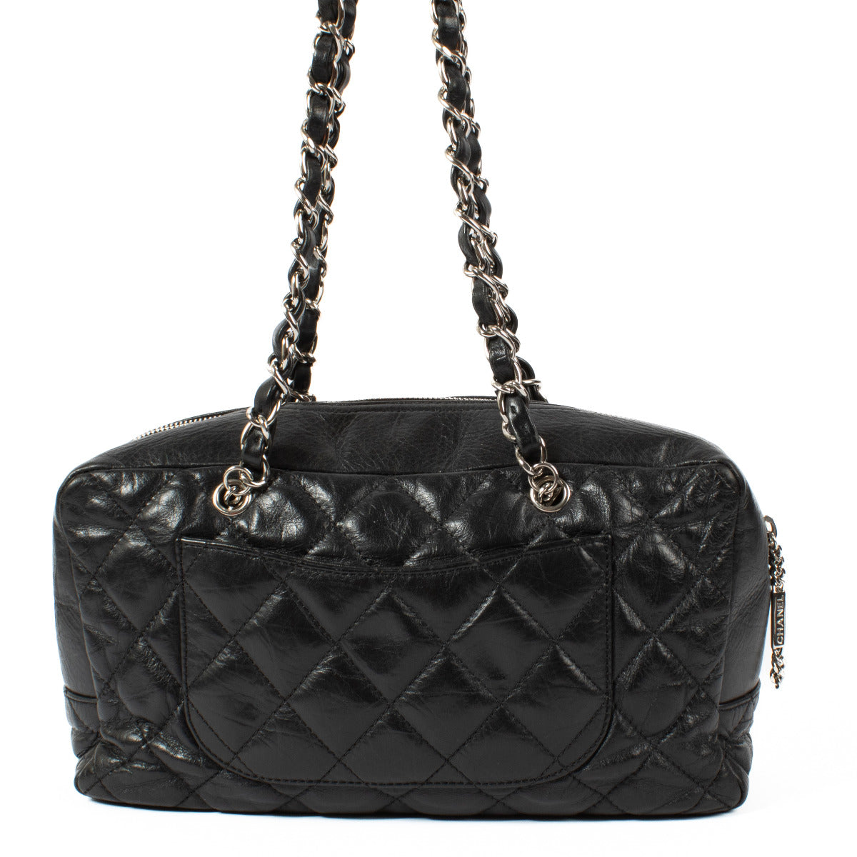 Chanel Black Cotton Club Bowler Bag