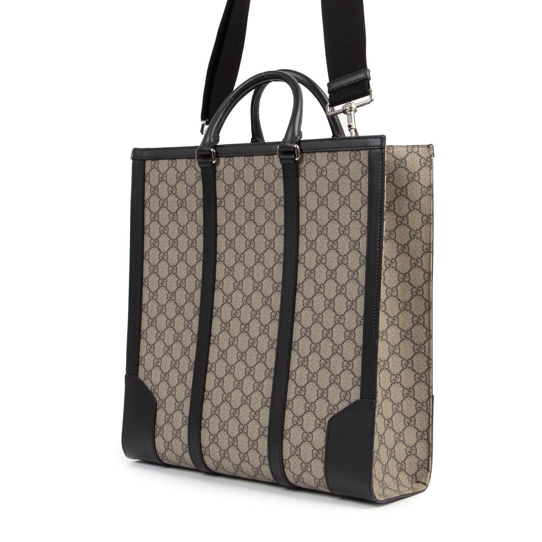 Authentic secondhand Gucci GG Supreme Beige Tote Bag designer bags fashion luxury vintage webshop safe secure online shopping worldwide shipping designer high end brand