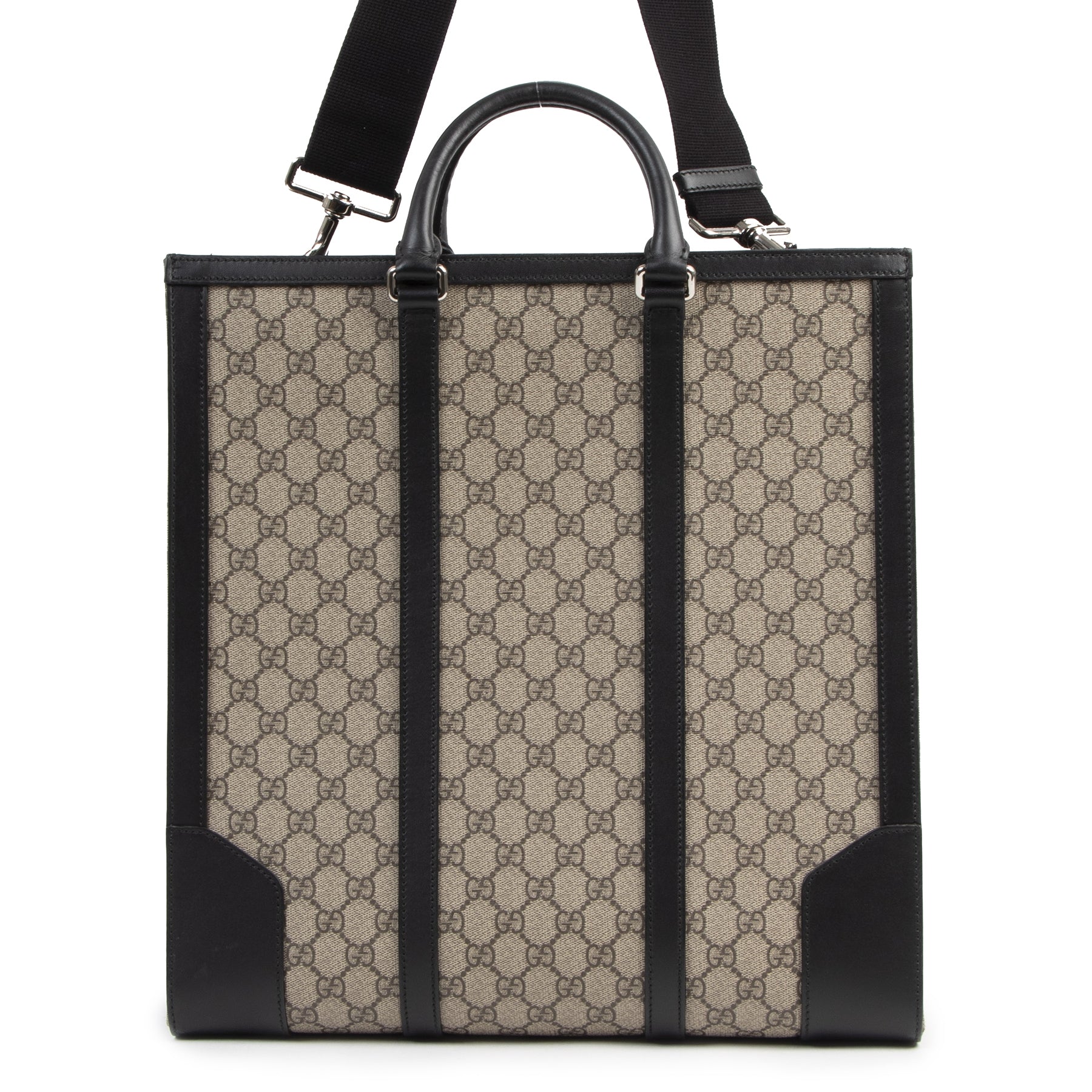 Authentieke Tweedehands Gucci GG Supreme Beige Tote Bag juiste prijs veilig online shoppen luxe merken webshop winkelen Antwerpen België mode fashion