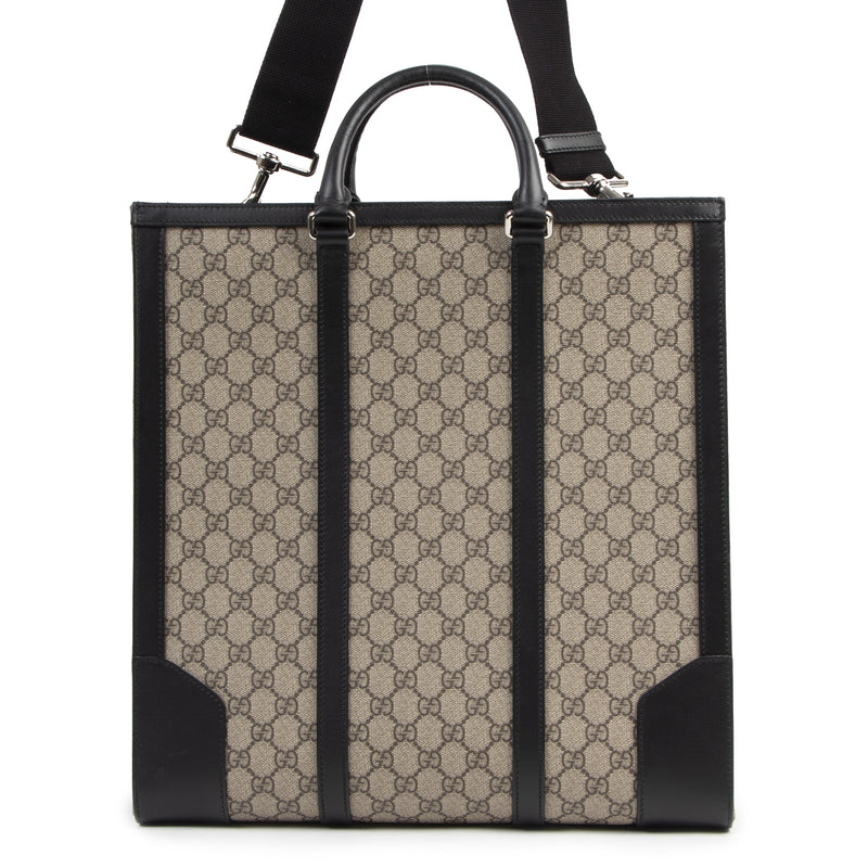 Authentieke Tweedehands Gucci GG Supreme Beige Tote Bag juiste prijs veilig online shoppen luxe merken webshop winkelen Antwerpen België mode fashion