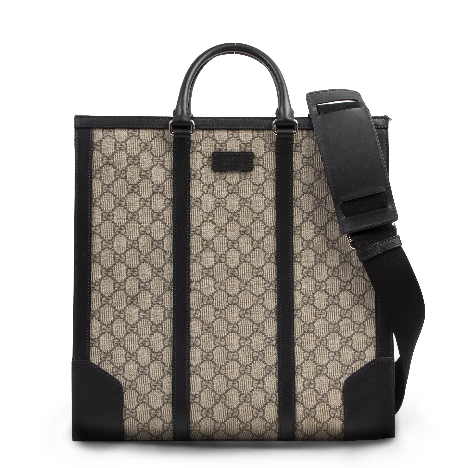 Authentieke Tweedehands Gucci GG Supreme Beige Tote Bag juiste prijs veilig online shoppen luxe merken webshop winkelen Antwerpen België mode fashion