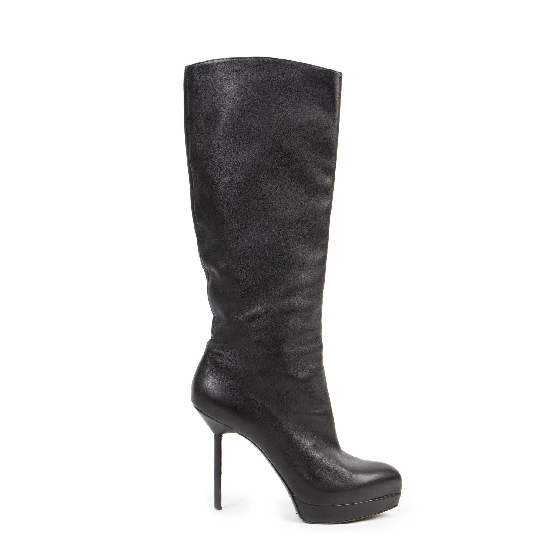 Authentic second-hand vintage Yves Saint Laurent Black Knee Boots - Size 40,5 buy online webshop LabelLOV